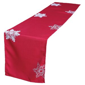 Christmas Embroidered with Snowflakes Table Runner
