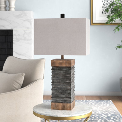 Black Metal Open Rectangle Small Lamp Base, 16"
