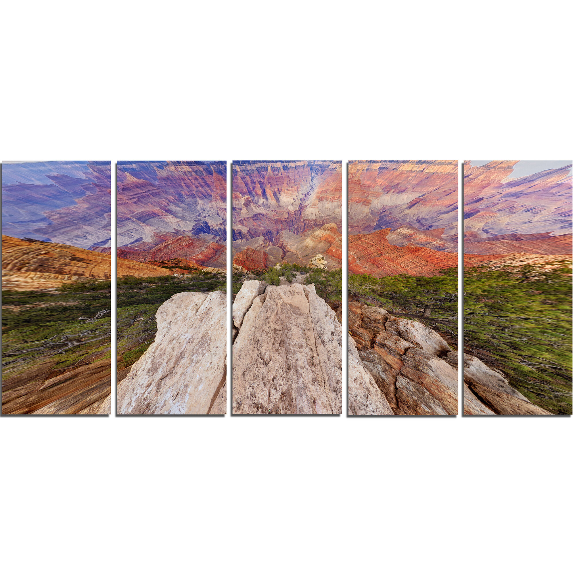 Designart Grand Canyon View From Above 5 Piece Wall Art On Wrapped Canvas Set Wayfair Ca