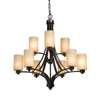 Gracie Oaks Beachwood 9 Light Shaded Tiered Chandelier Wayfair