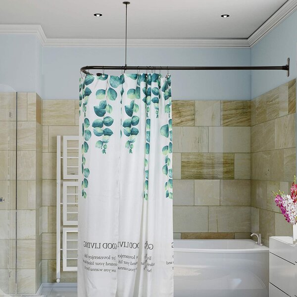 31-51'' Adjustable Curved Shower Curtain Rod Indoor Home Bathroom Rail Bath Xmas 