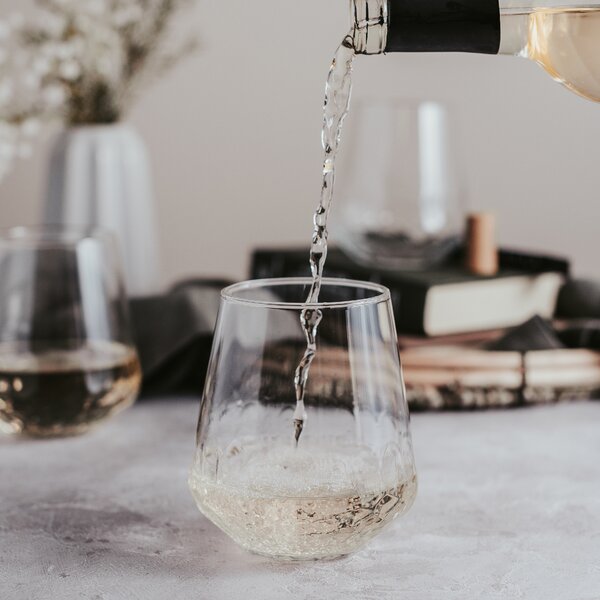Set of 2 Touchstone Wine Glasses Unique Elegant & Modern Stone Stemmed Wine Glasses