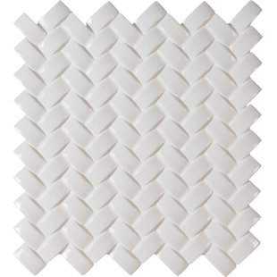 Herringbone White Cream Tile You Ll Love Wayfair Arched Herringbone Ceramic Mosaic Tile In Whisper White