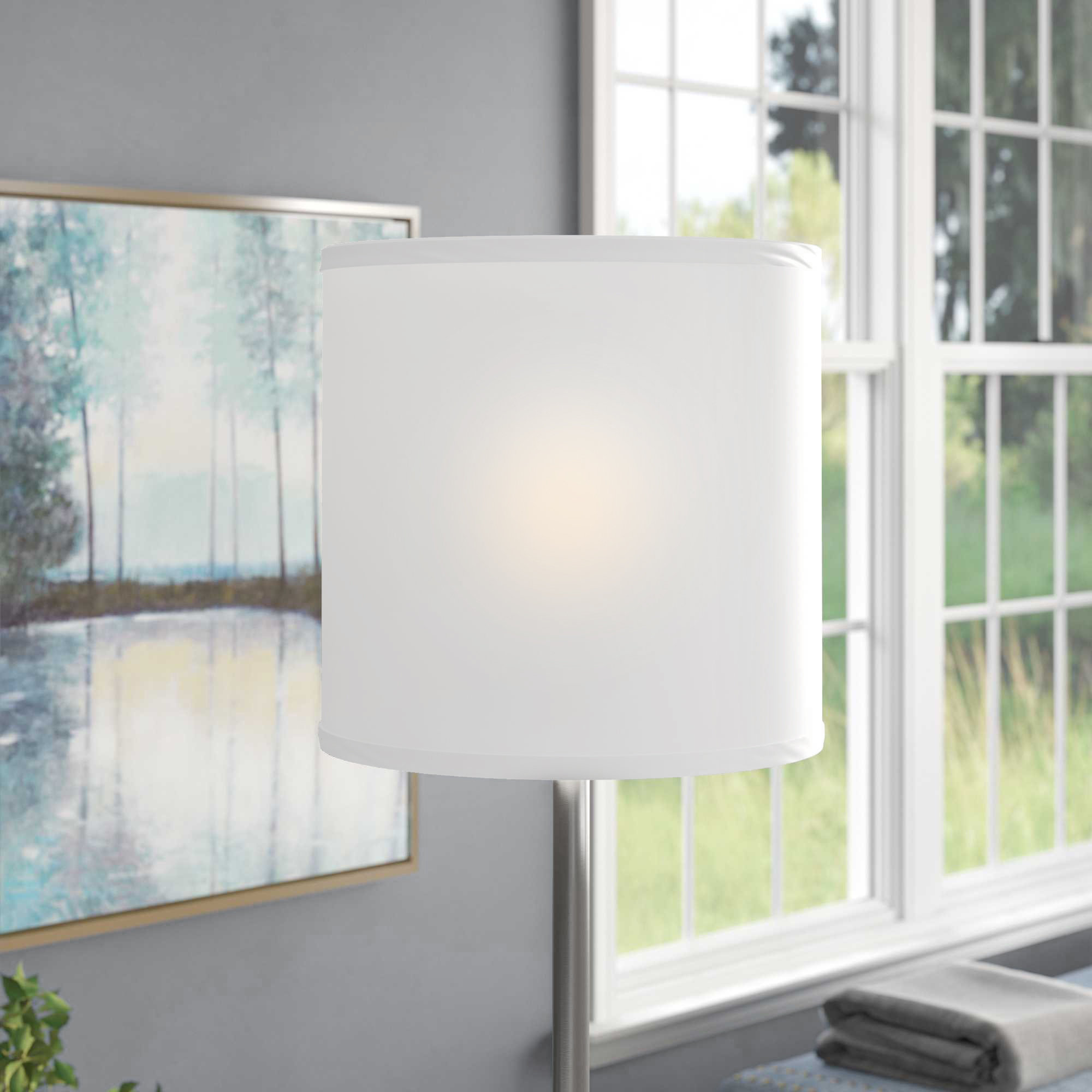 white drum lamp shade spider