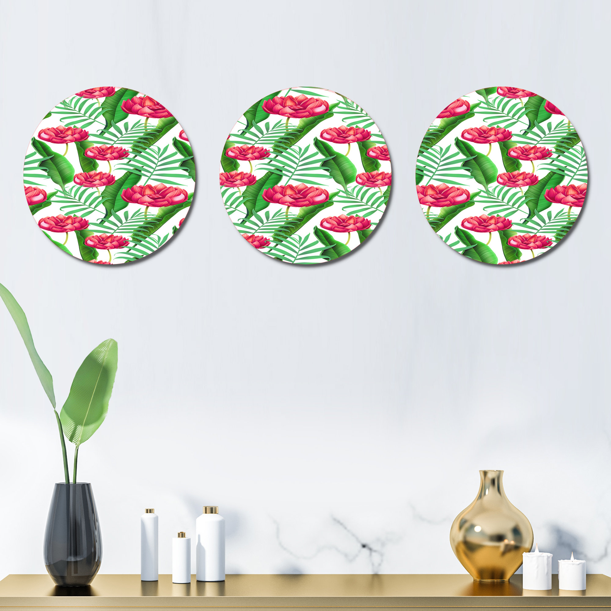 East Urban Home 3 Piece Tropical Flowers Wall Décor Set Wayfair