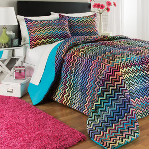 Chevron Rainbow 3 Piece Comforter Set