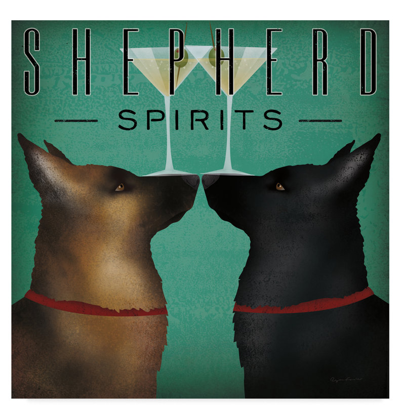 Winston Porter Double Shepherd Spirits Graphic Art Print On Wrapped Canvas Wayfair