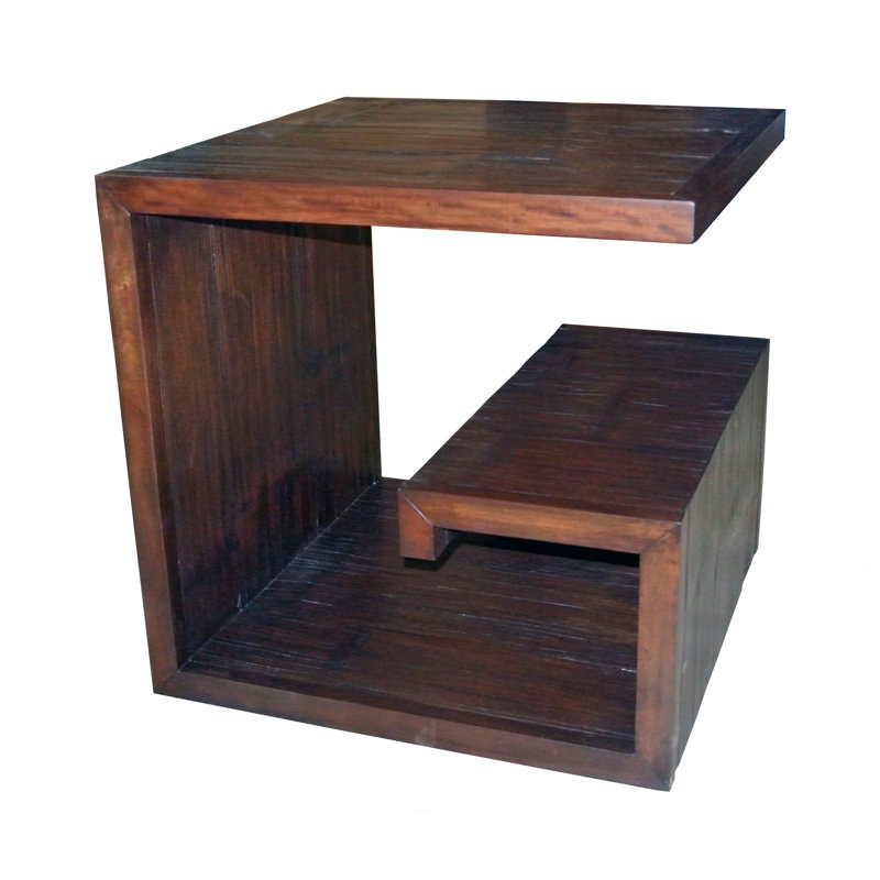 Crushed Bamboo Greek Key End Table