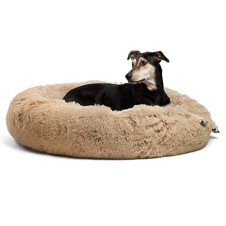 shag donut round dog bed