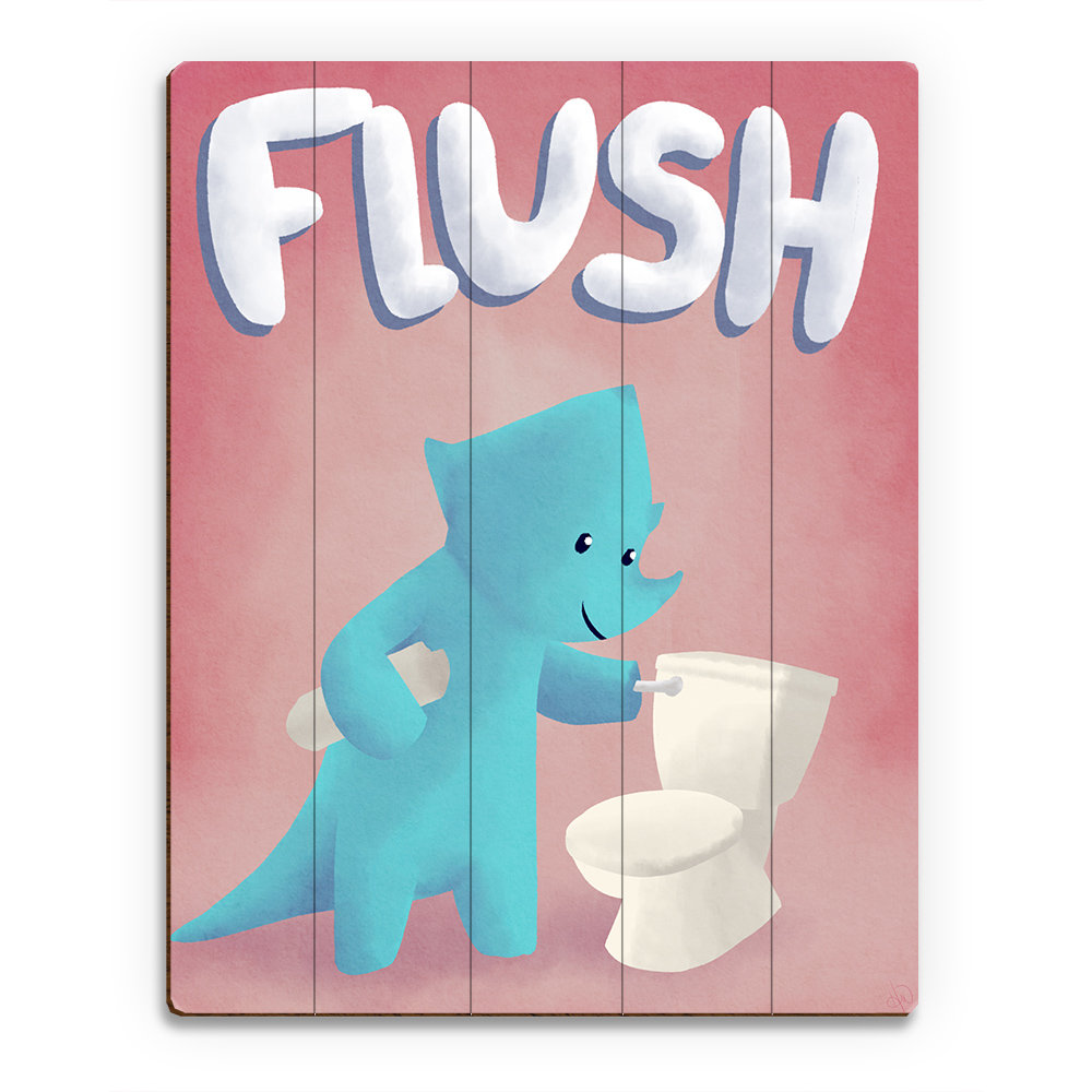 Click Wall Art Wood Slats Flush Dinosaur Graphic Art On Plaque Wayfair