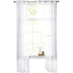 Odessa Solid Sheer Grommet Single Curtain Panel