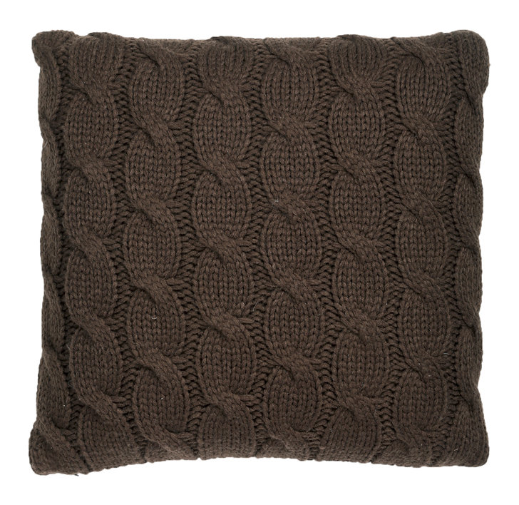 grey knit throw pillow