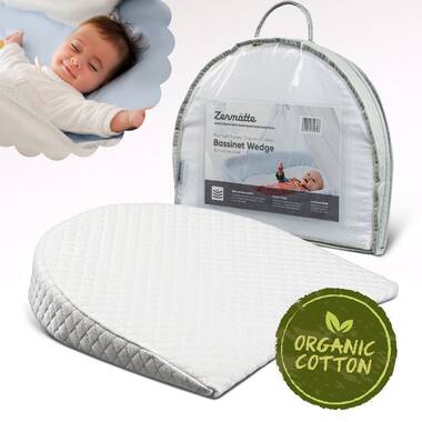 Karmil Universal Bassinet Wedge|Baby Wedge Pillow|Pregnancy Wedge|Wedge for Reflux & Colic|Baby Sleep Positioner Pillow|Waterproof Layer & Cotton Removable Cover|12-Degree Incline for Better Sleep.