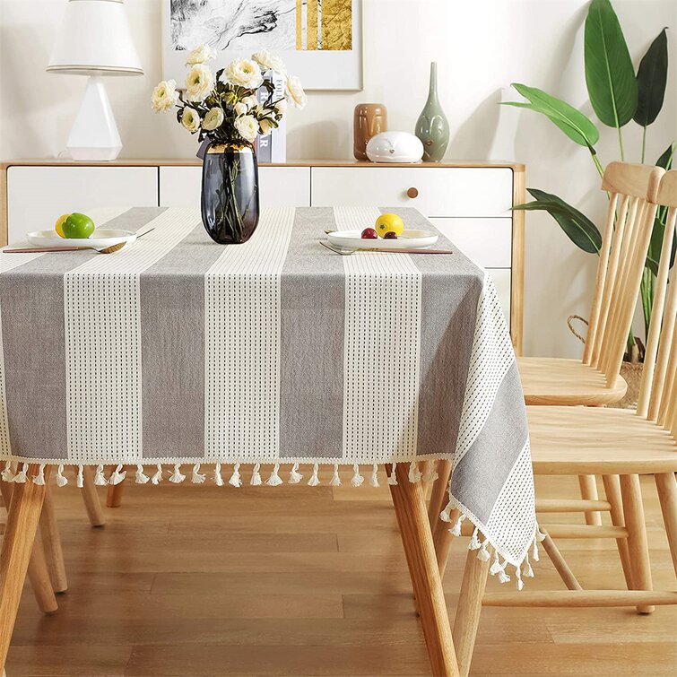 Tablecloth Rectangle Cotton Linen Kitchen Dining Room Table Cloth Cover Decor 