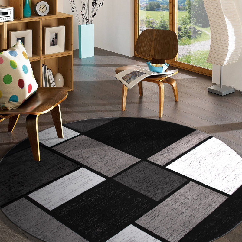 Wade Logan Lorenzo Geometric Gray Black White Area Rug Reviews Wayfair