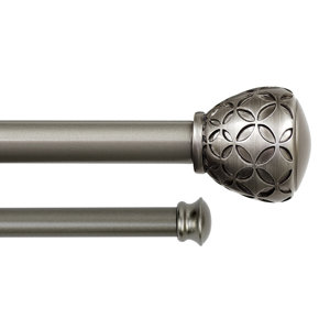 Ember Knob Drapery Double Curtain Rod and Hardware Set