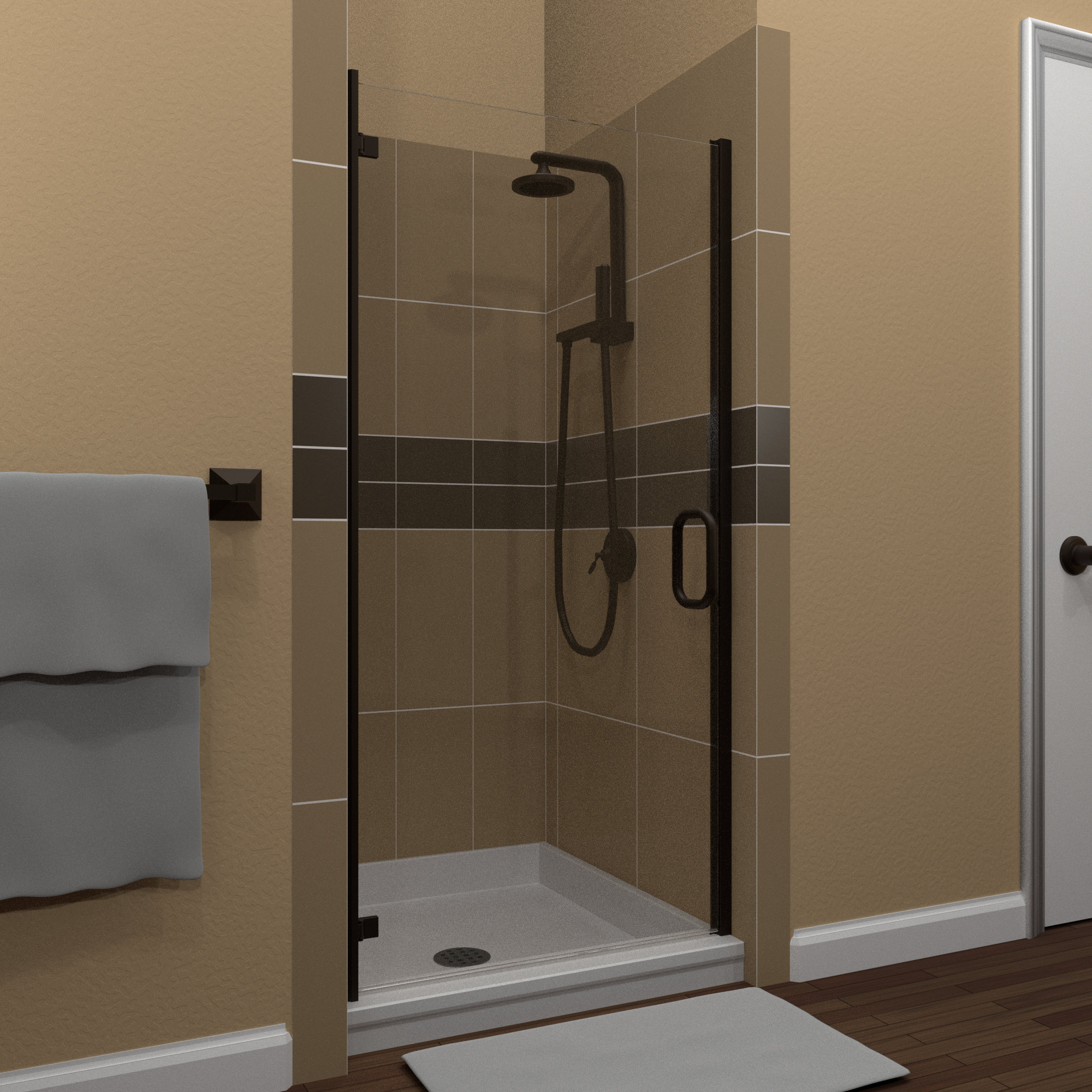 Arizona Shower Door Mp Swinging 24 X 73 Hinged Semi Frameless