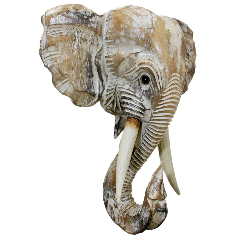 World Menagerie Wooden Elephant Head Wall Decor Reviews Wayfair