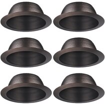 24 PACK 6 INCH BLACK STEPPED BAFFLE RECESSED HOUSING CAN TRIM BLACK RING 