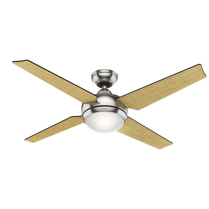 52 Sonic 4 Blade Ceiling Fan With Remote Light Kit Included