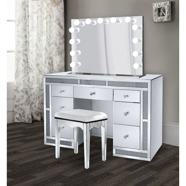 Rosdorf Park Idella Crystal Vanity With Mirror Wayfair