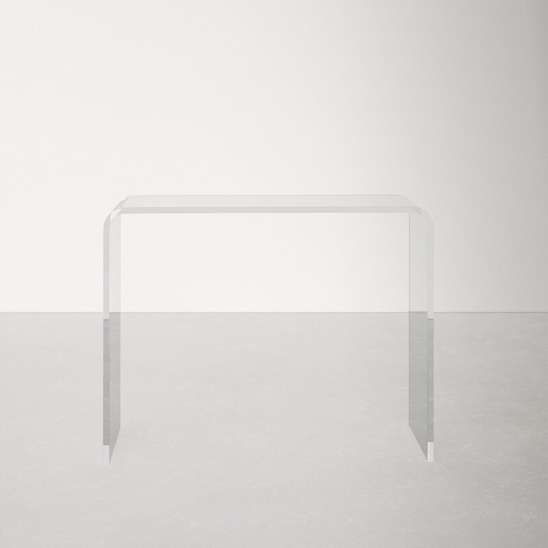 acrylic waterfall edge console table