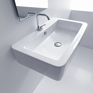 Ego Rectangular Vessel Bathroom Sink with Overflow