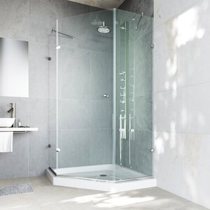 Verona 36 x 36-in. Frameless Neo-Angle Shower Enclosure with .375-in. Clear Glass and Chrome Hardware