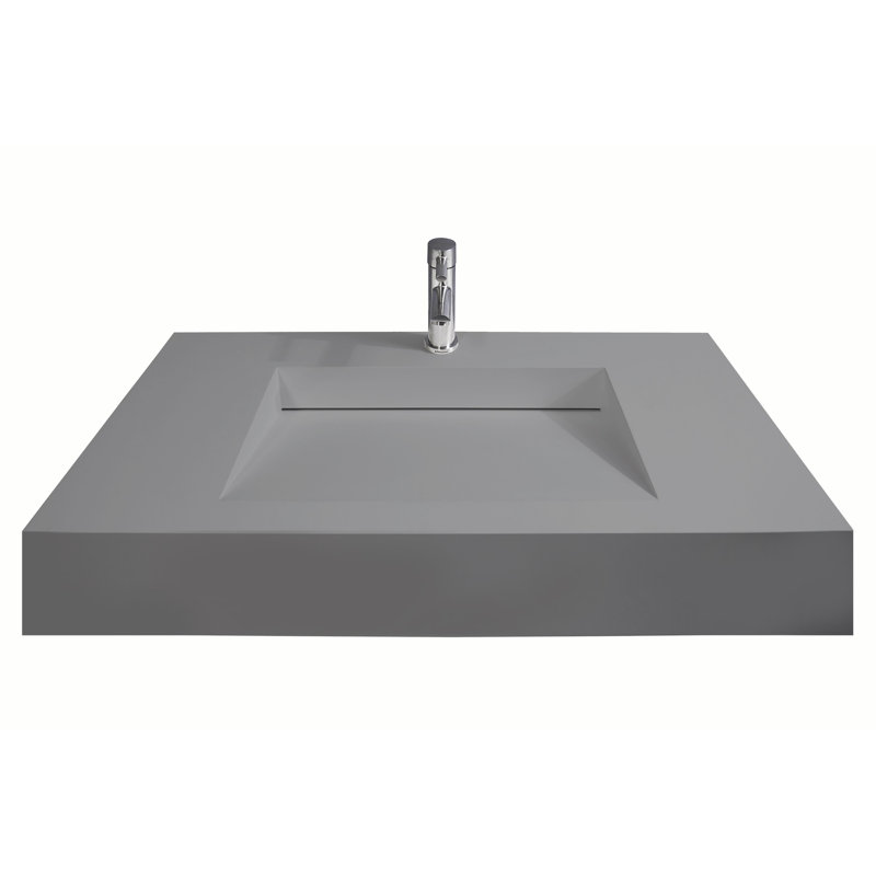 Orren Ellis Boyter Stone Rectangular Wall Mount Bathroom Sink Reviews Wayfair