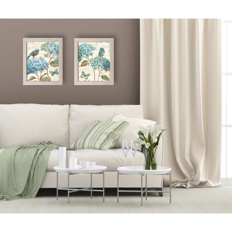 Darby Home Co Gorgeous Teal And Cream Watercolor Style Hydrangea