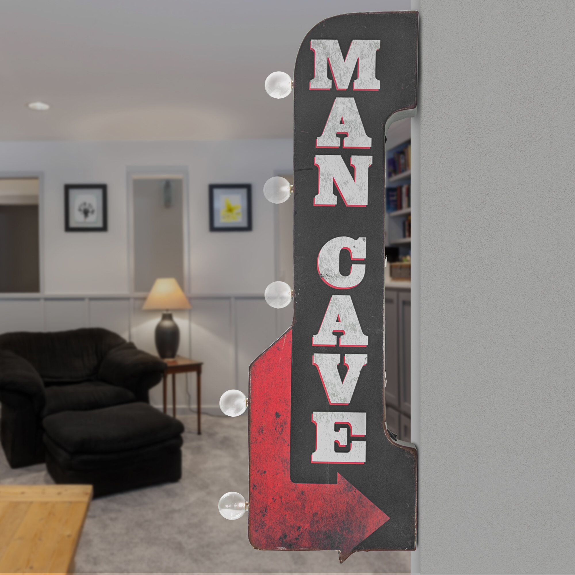 or Gameroom Den The Cave Metal Sign; Wall Decor for Mancave