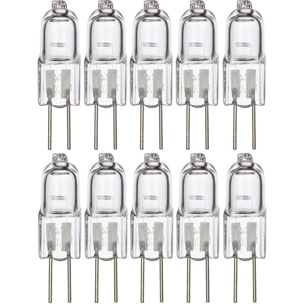 Halogen Light Bulbs 2 Pin Clear Capsule G4 Bulb Bipin Halogen Bulb 12V Halogen Bulb Halogen Replacement Lamp with 2 Prong G4 Base for Kitchen Bedroom Living Room Chandelier 12 Pack,5 Watt