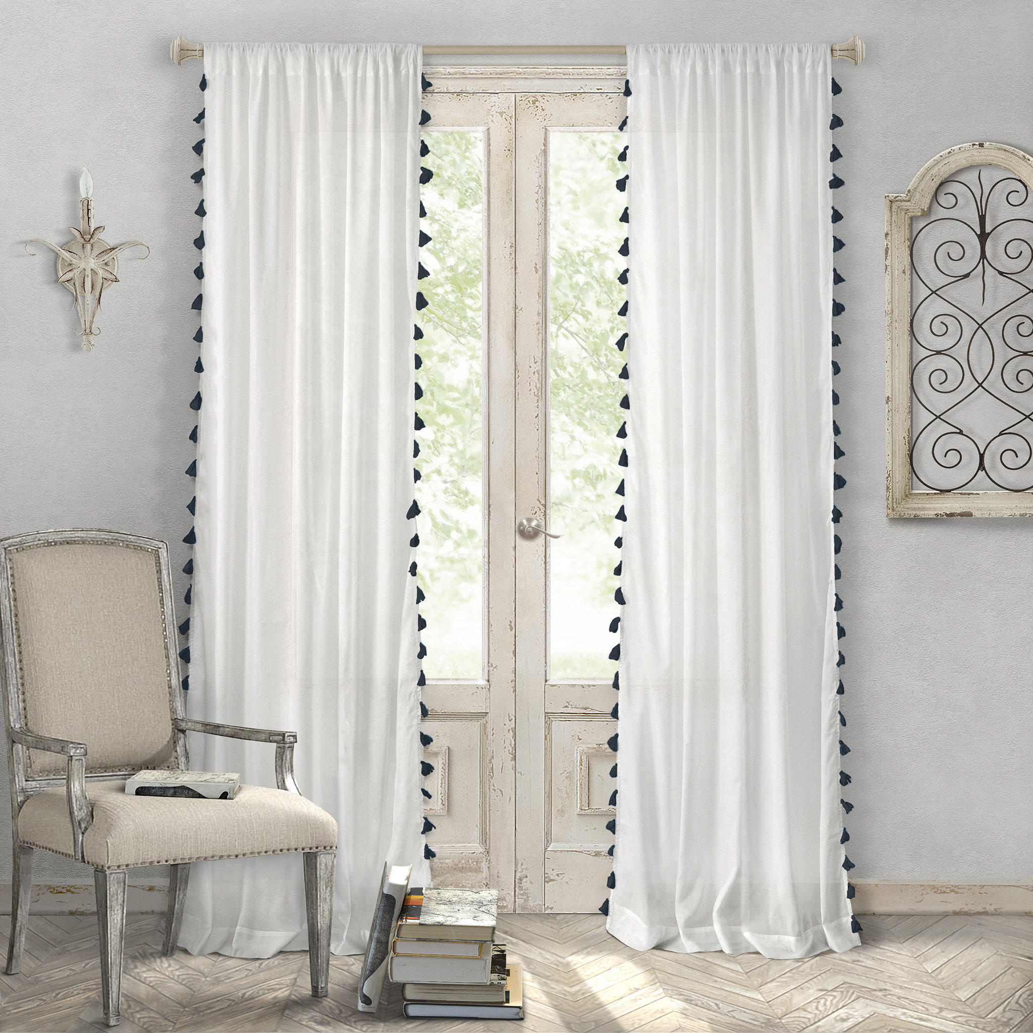 Alexis Solid Semi Sheer Cotton Rod Pocket Curtain Panels Reviews
