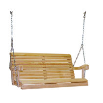 wooden hanging porch swing