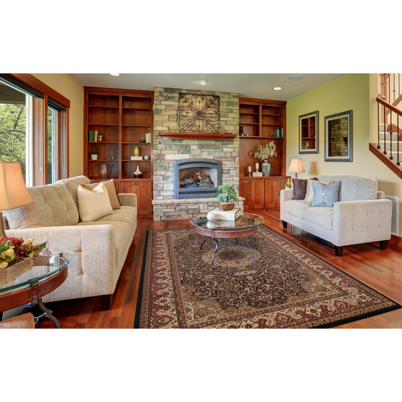 Alcott Hill Izaiah Persian Classics Maroon Isfahan Power Loom Brown Rug Reviews Wayfair