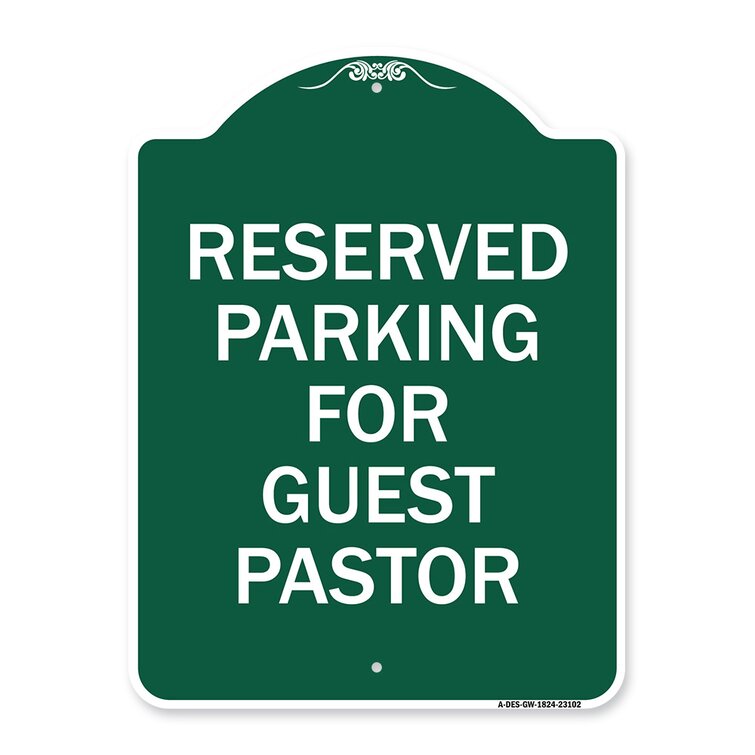 Black & Gold 18 X 24 Heavy-Gauge Aluminum Architectural Sign SignMission Designer Series Sign Protect Your Business & Municipality Reserved Parking for Guest Pastor Made in The USA 