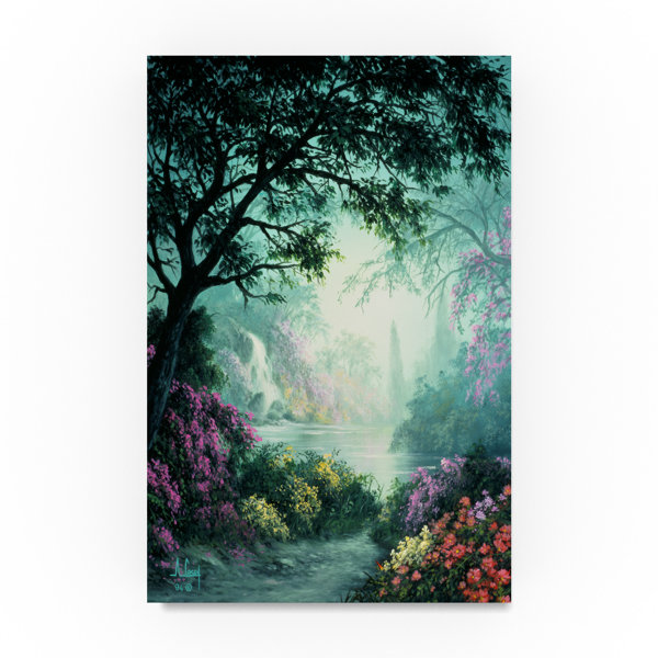 Trademark Art Garden Scene 17 Oil Painting Print On Wrapped