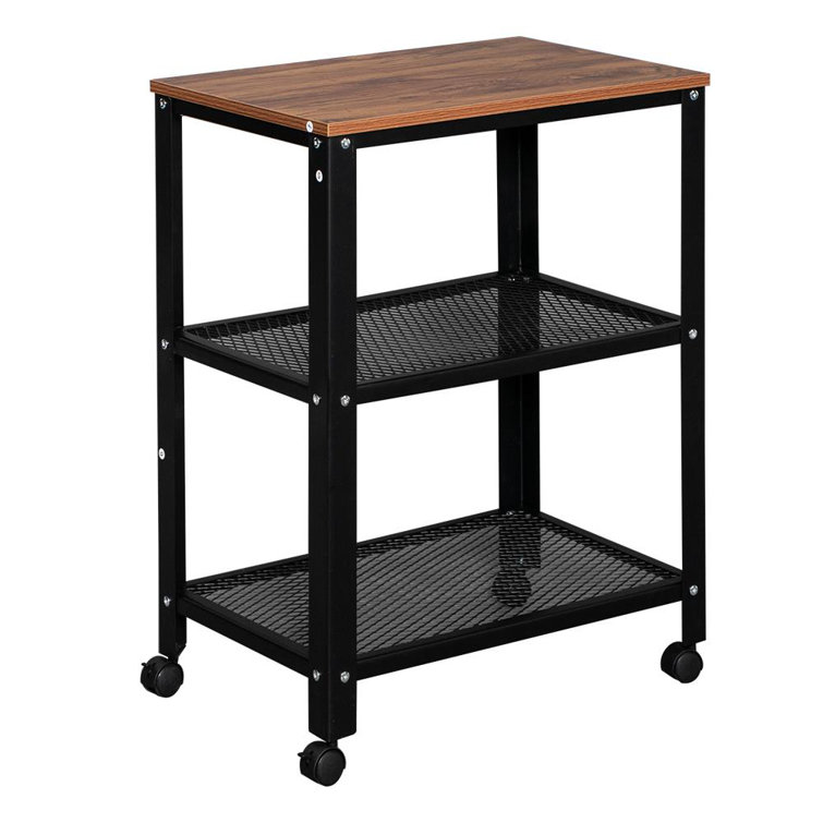 17 Stories Souder Kitchen Cart With Solid Wood Top Reviews Wayfair