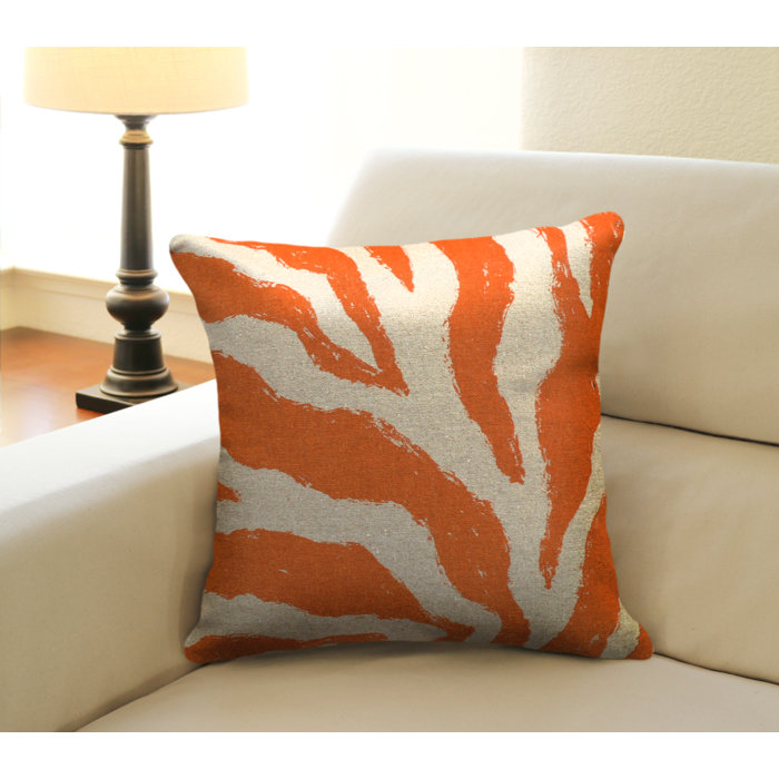 Bungalow Rose Frey Zebra Screen Print Linen Throw Pillow Reviews