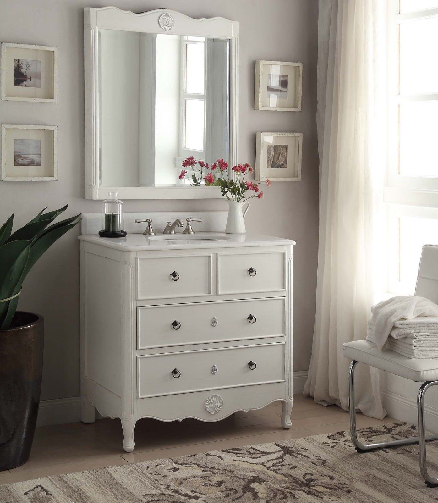 Ophelia & Co. Nallely 34" Single Bathroom Vanity Set with Mirror