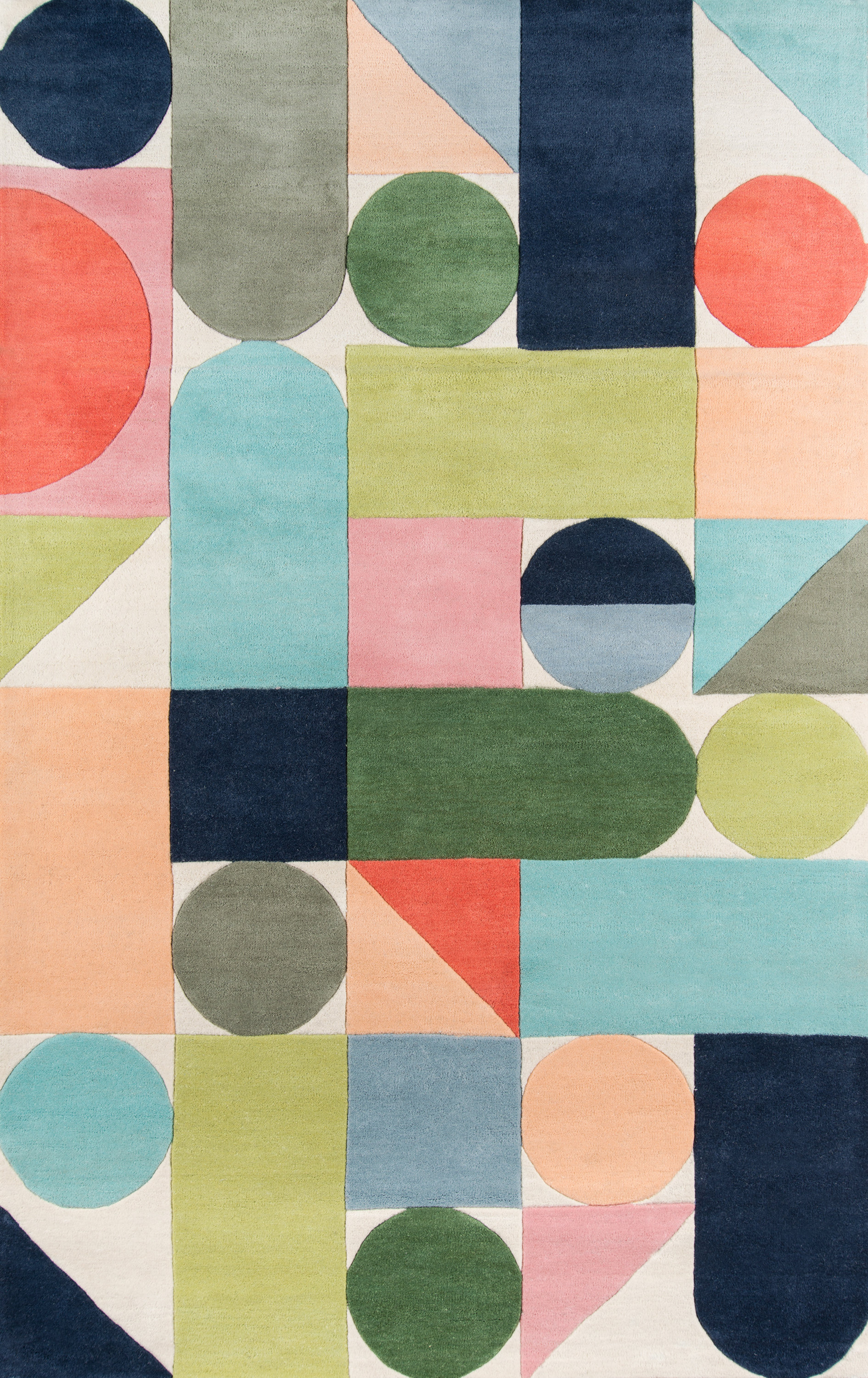 Wright Hand Tufted Wool Blue Green Area Rug