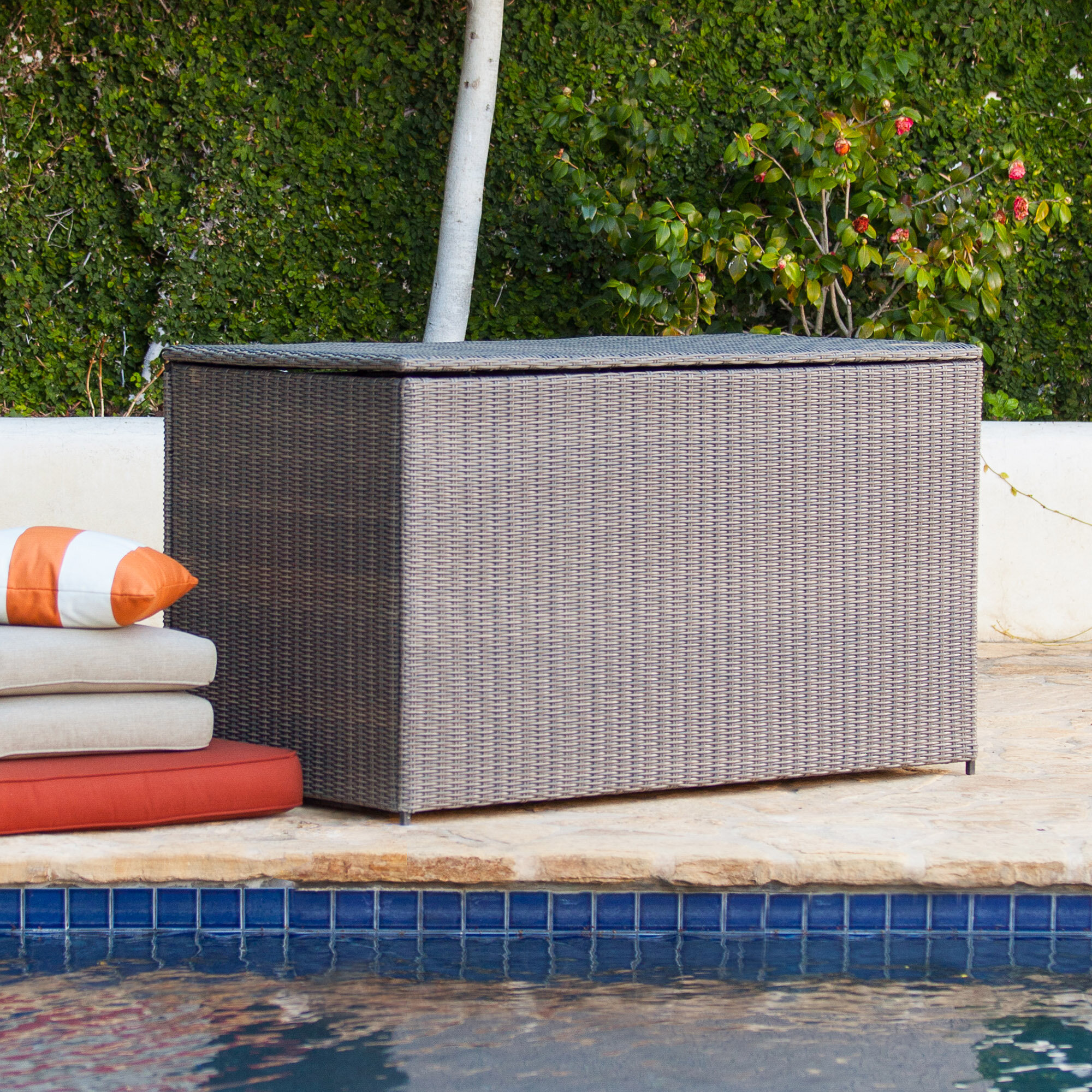 HIGH LIVING ® Plastic Garden Storage Box Waterproof Rattan Cushion Chest Deck Patio Outdoor XL 