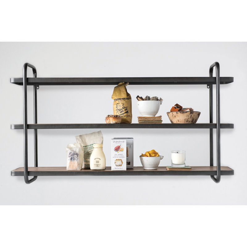 Mckinnis Fir Wood And Metal 3 Tier Wall Shelf Joss Main