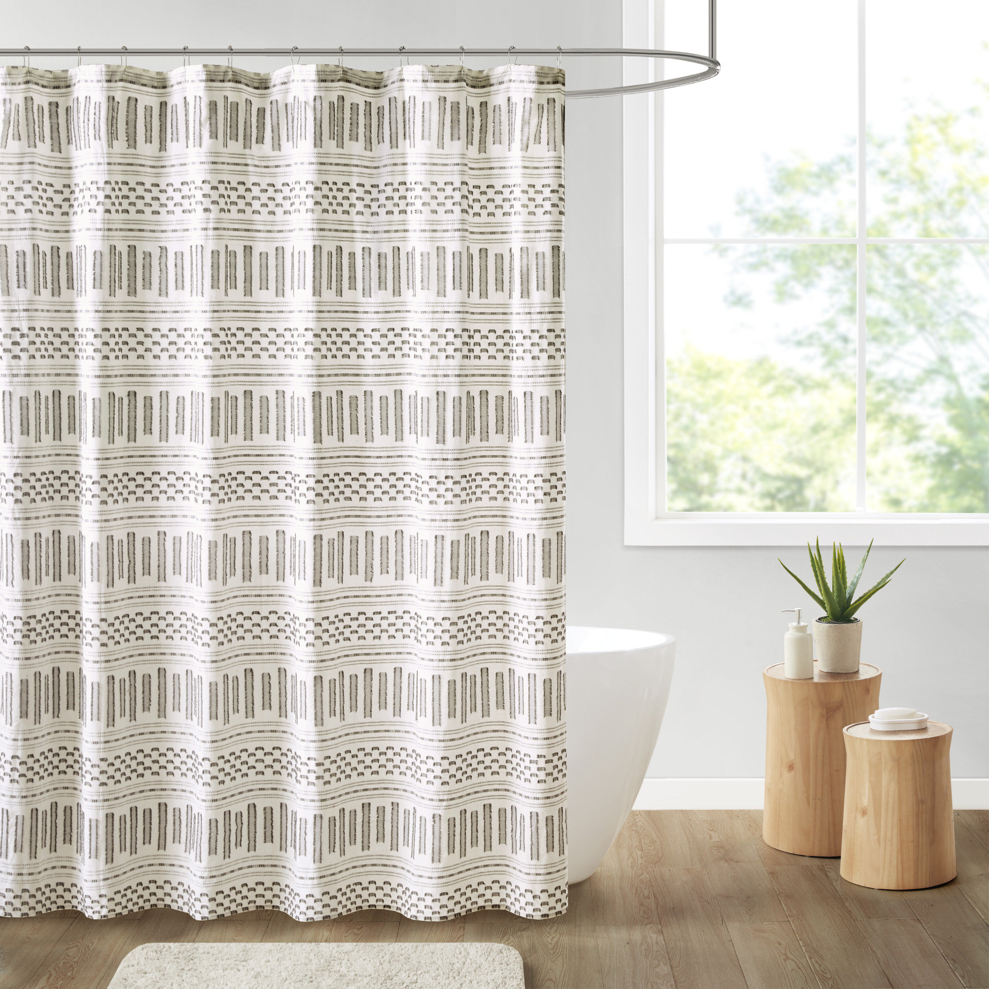 Union Rustic EmeliaJane Cotton Jacquard Shower Curtain & Reviews Wayfair
