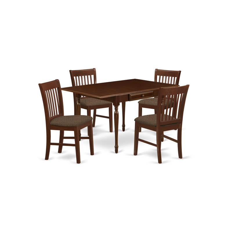 Charlton Home Brimine Drop Leaf Rubberwood Solid Wood Dining Set Wayfair