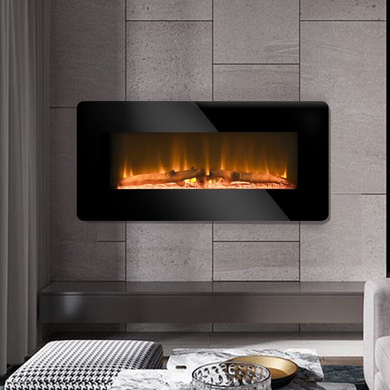 Orren Ellis Saarah Wall Mounted Electric Fireplace Reviews Wayfair