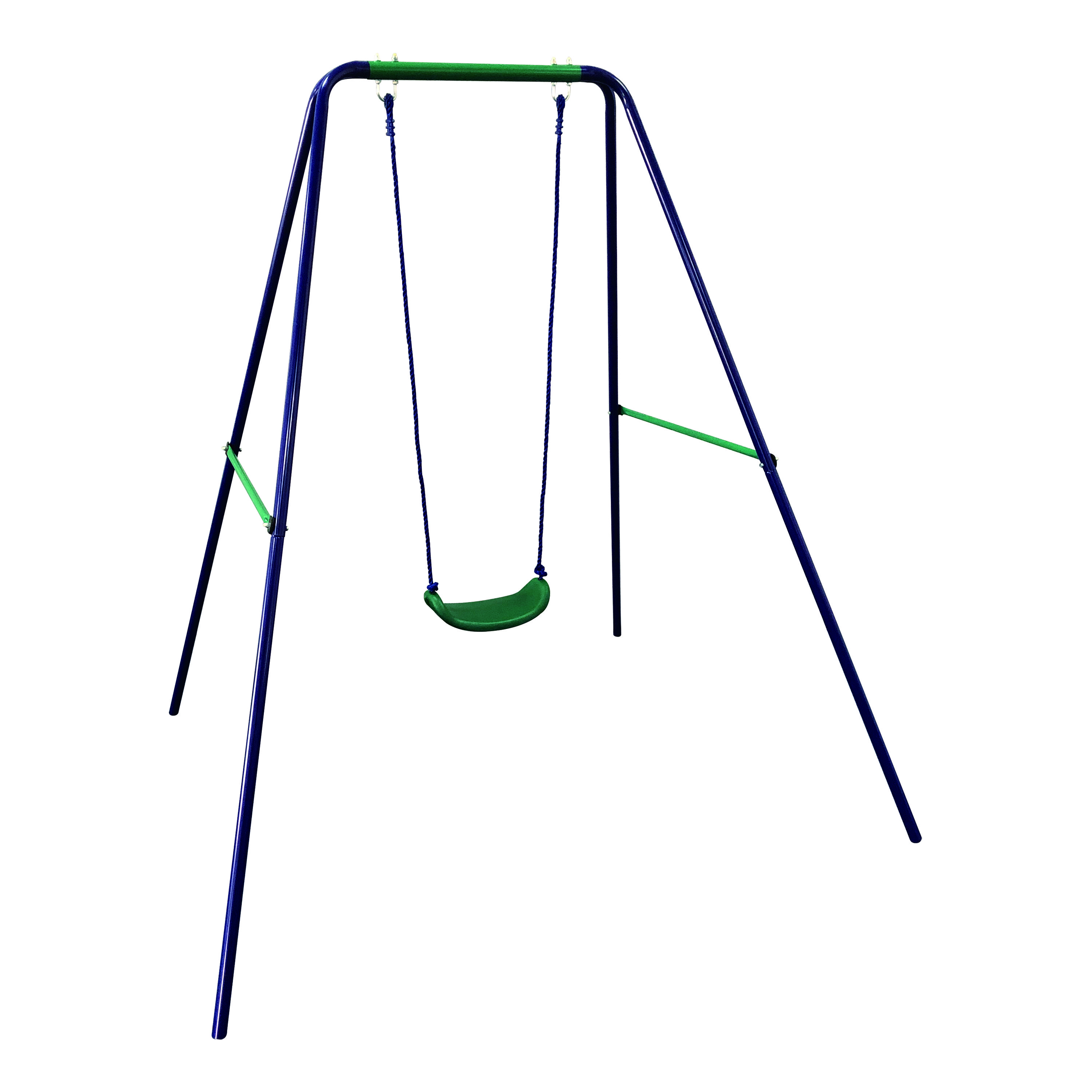 Blue OneConcept Miri Kids Outdoor Swing Frame Garden Swing Children Stable Robust Single-Seat, Up to 45kg, Rugged Construction