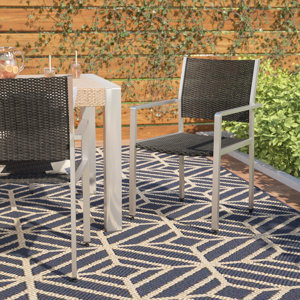 Durbin Aluminum Frame Dining Arm Chair (Set of 2)