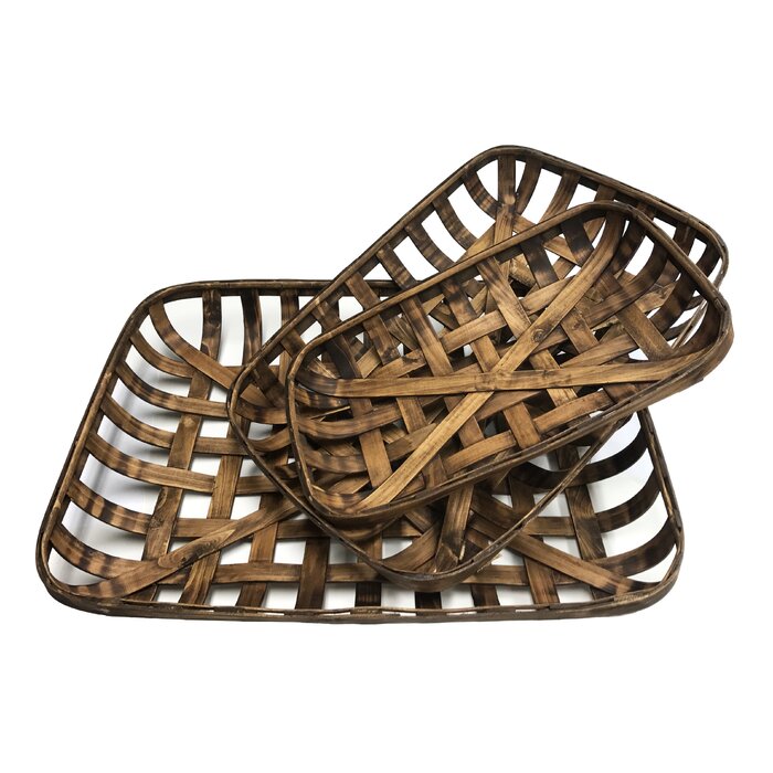 Gracie Oaks 3 Piece Split Bamboo Tobacco Basket Set & Reviews | Wayfair