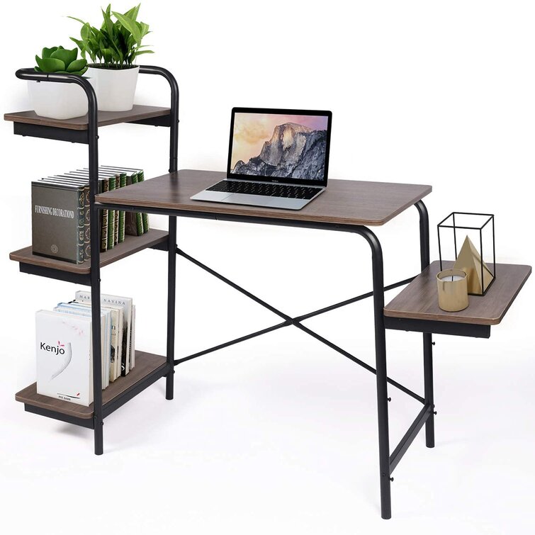 Corner Desk 4 Tier Shelves Computer PC Laptop Office Home Study Table Furniture 